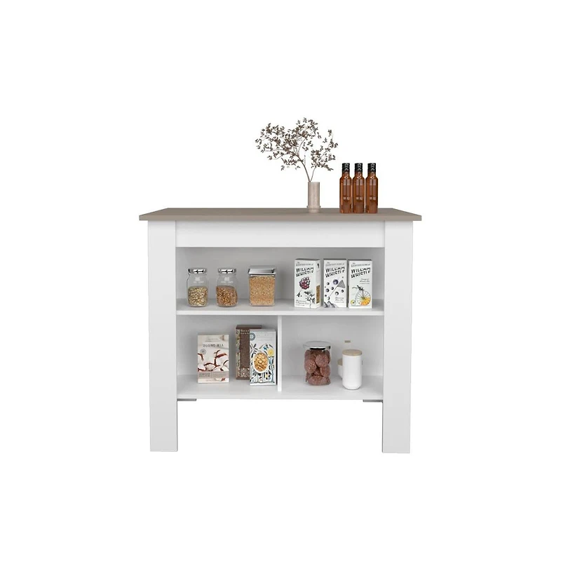 We Have Furniture Kitchen Island Ada, Kitchen, Taupe / White