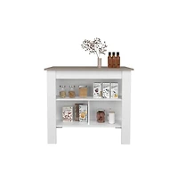 We Have Furniture Kitchen Island Ada, Kitchen, Taupe / White