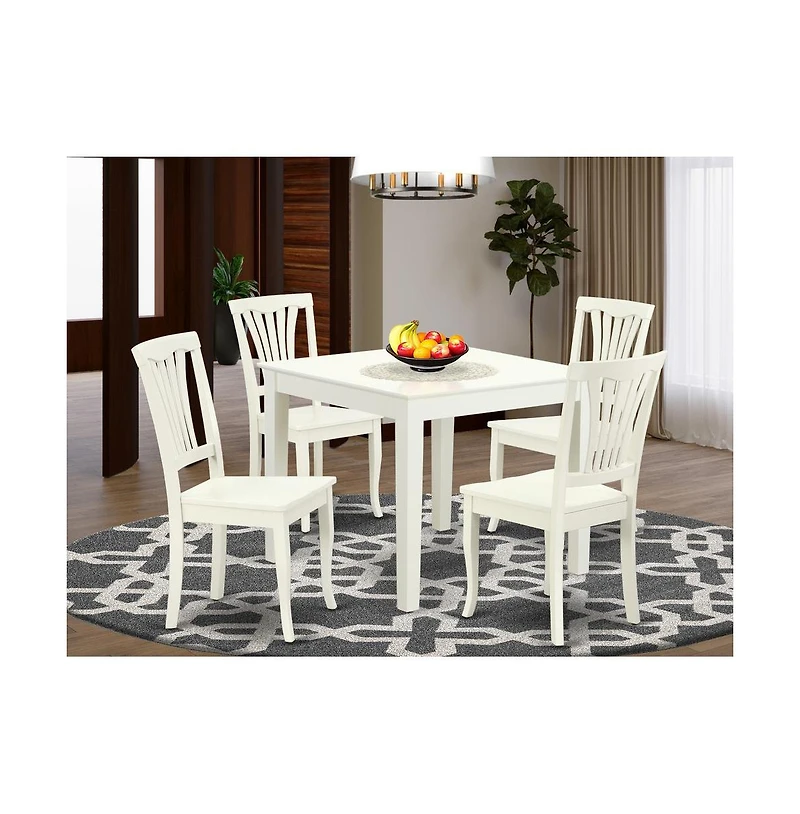 East West Furniture Dining Room Set Linen White