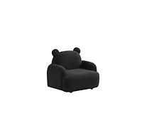 Homlux 25.5"W Black Sherpa Bear-Shaped Kids Armchair