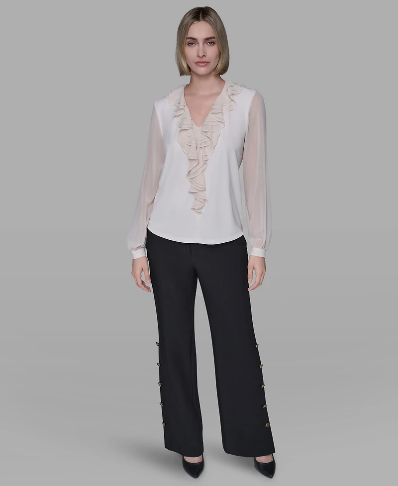 Karl Lagerfeld Paris Women's Long Sleeve Top
