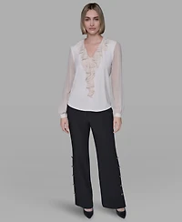 Karl Lagerfeld Paris Women's Long Sleeve Top