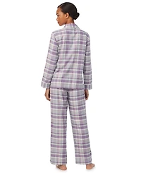 Lauren Ralph Petite 2 Piece Long Sleeves Top and Pants Pajama Set