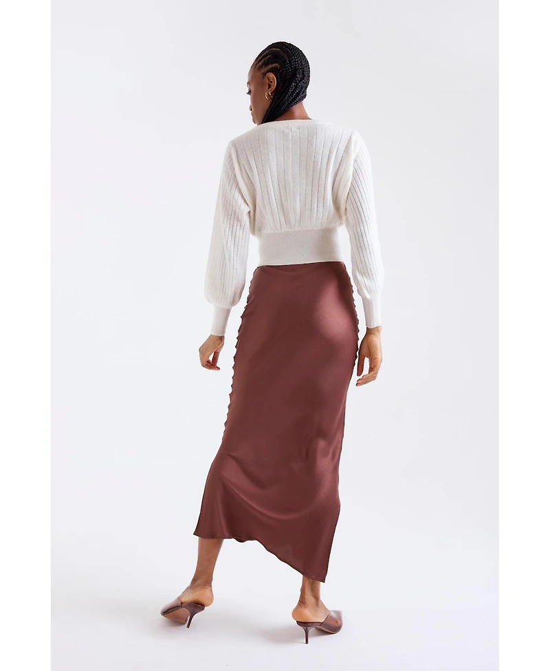 1982 Women's Rosa Ribbed Long Sleeve Cashmere Sweater