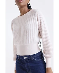 1982 Women's Rosa Ribbed Long Sleeve Cashmere Sweater