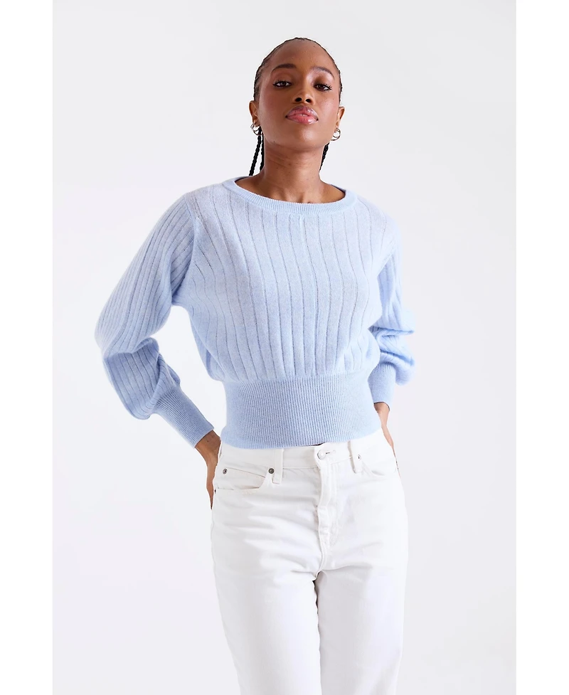1982 Women's Rosa Ribbed Long Sleeve Cashmere Sweater