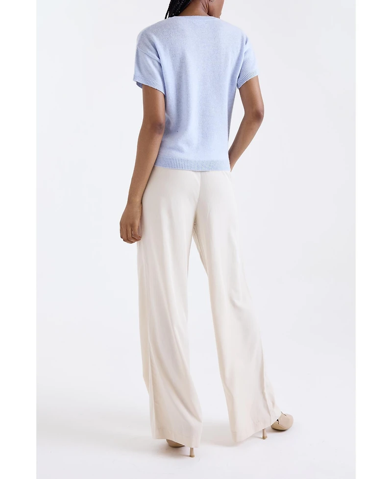 1982 Women's Esme Short Sleeve Crew Neck Cashmere Top