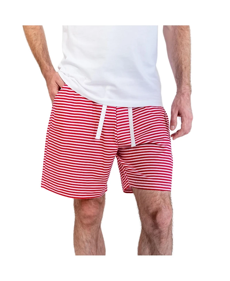Sant and Abel Men's Red Stripe Jersey Sleep Shorts