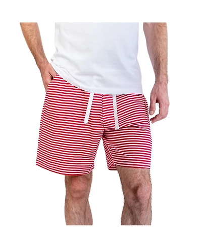 Sant and Abel Men's Red Stripe Jersey Sleep Shorts
