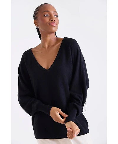 1982 Women's Paros Poncho V-Neck Cashmere Sweater