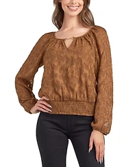 Bcx Juniors' Solid Burnout Long Sleeve Top