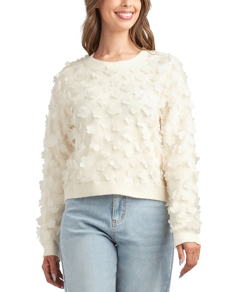 Bcx Juniors' Cropped Long Sleeve Sweater