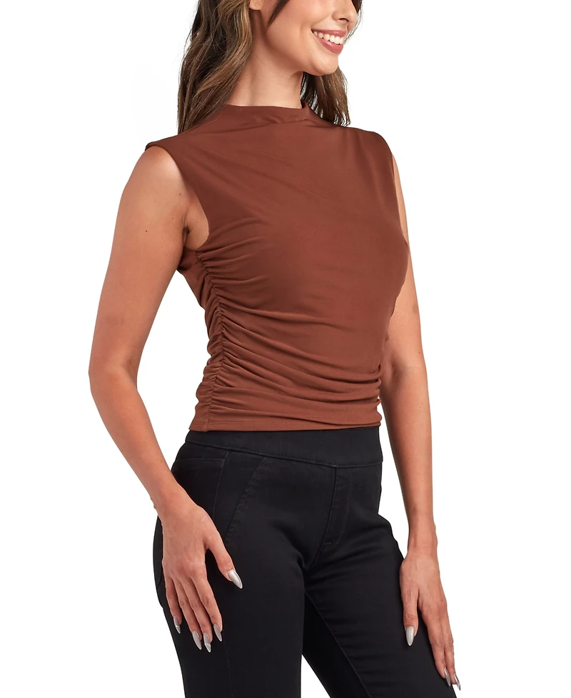 Bcx Juniors' Print Mock Neck Sleeveless Top
