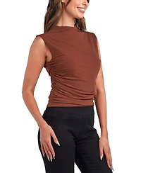 Bcx Juniors' Print Mock Neck Sleeveless Top