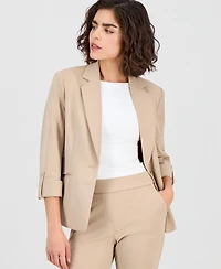 Ak Anne Klein Women's Notch-Collar Cool Crepe Jacket