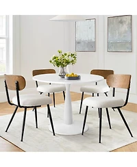 Elegant 5-Piece Dining Set Featuring a 35-Inch Round Table with 4 Stylish Chairs for Modern Dining Spaces-Maison Boucle