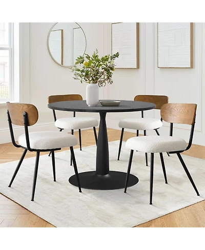 Elegant 5-Piece Dining Set Featuring a 35-Inch Round Table with 4 Stylish Chairs for Modern Spaces-Maison Boucle