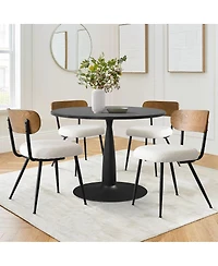 Elegant 5-Piece Dining Set Featuring a 35-Inch Round Table with 4 Stylish Chairs for Modern Spaces-Maison Boucle