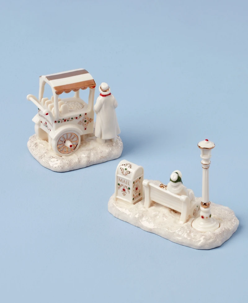 From The Vault! Lenox Mistletoe Park Chestnut Seller & Park Bench, Exclusively at Macy's