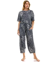 Roudelain Women's Boxy T-Shirt and Barrel Leg Pants Set
