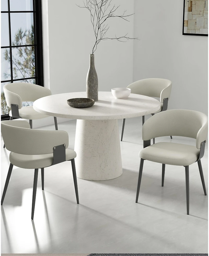 Manhattan Comfort Luce Textured 22.9" Leatherette Upholstered Dining Chair