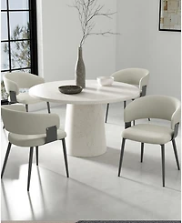 Manhattan Comfort Luce Textured 22.9" Leatherette Upholstered Dining Chair