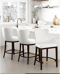 Manhattan Comfort Blair 40.9" Leatherette Upholstered Counter Stool