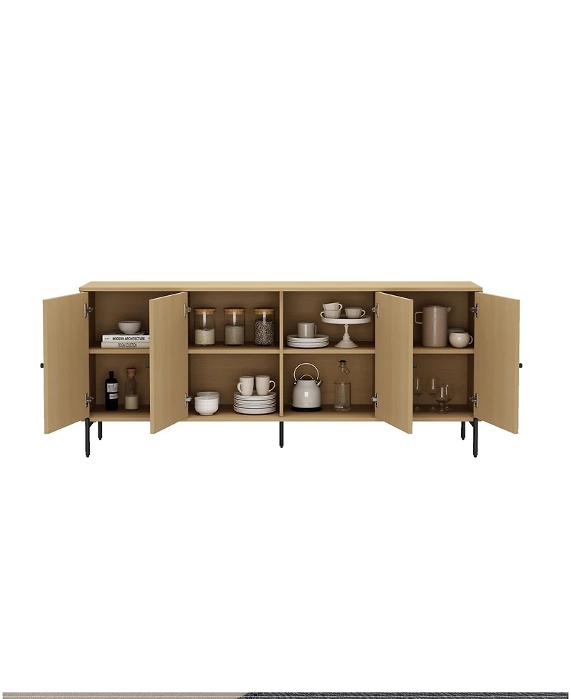 Manhattan Comfort Magnolia 70.9" Wood Modern 8-Shelf Sideboard