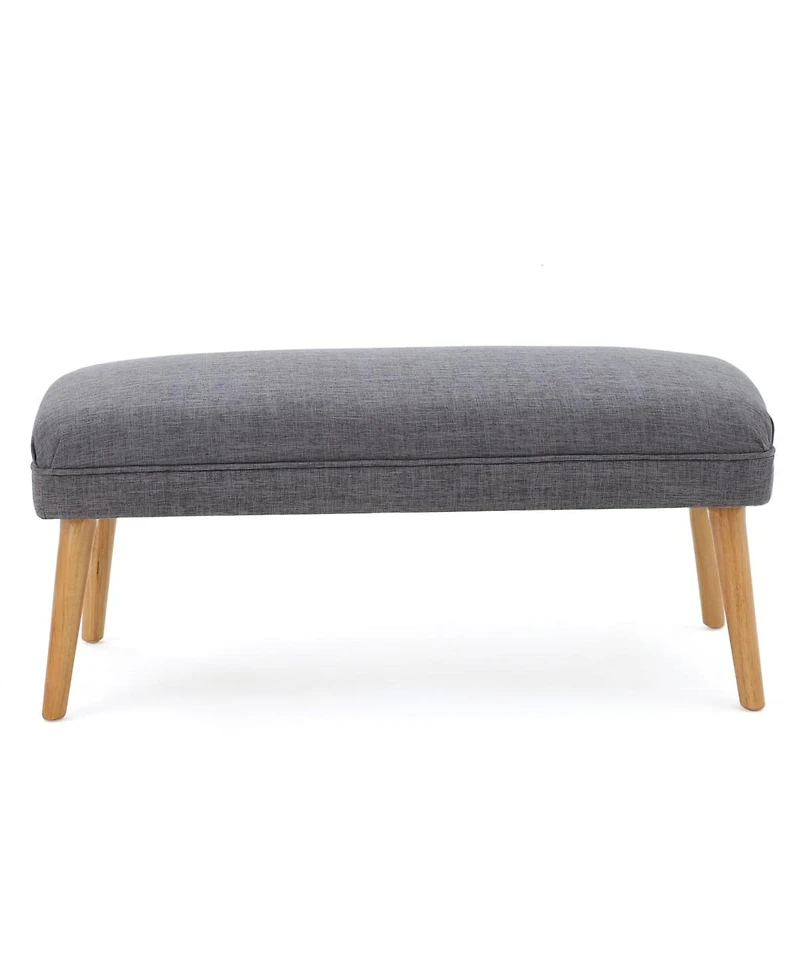 The Pop Home Upholstered Bench with Wood Legs, 38'' Small Accent Bench for Entryway or Bedroom-The Pop Home