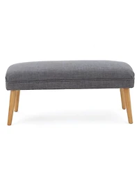The Pop Home Upholstered Bench with Wood Legs, 38'' Small Accent Bench for Entryway or Bedroom-The Pop Home