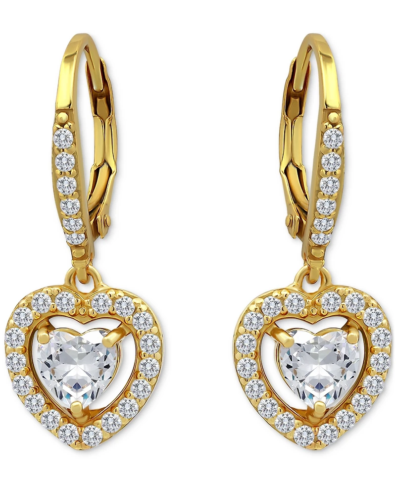 Giani Bernini Heart Earrings (2-1/8 ct.t.w) in 18K Gold Plated Sterling Silver, Macy's Exclusive