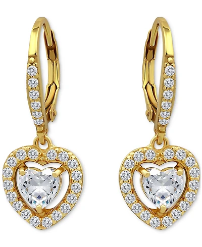 Giani Bernini Heart Earrings (2-1/8 ct.t.w) in 18K Gold Plated Sterling Silver, Macy's Exclusive