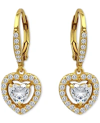 Giani Bernini Heart Earrings (2-1/8 ct.t.w) in 18K Gold Plated Sterling Silver, Macy's Exclusive