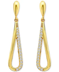 Giani Bernini Round Drop Earrings (3/8 ct.t.w) in 18K Gold Plated Sterling Silver, Macy's Exclusive