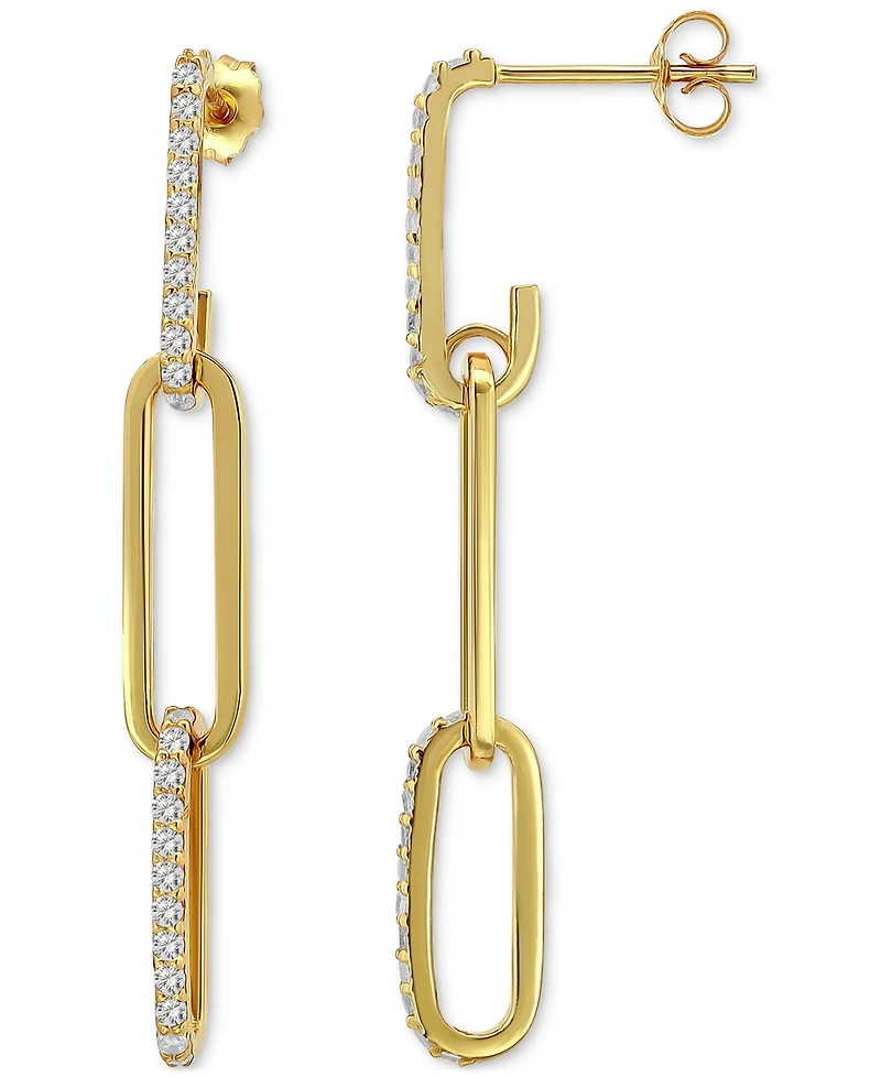 Giani Bernini Link Drop Earrings (3/4 ct. t.w.) in Gold Plated Sterling Silver, Macy's Exclusive