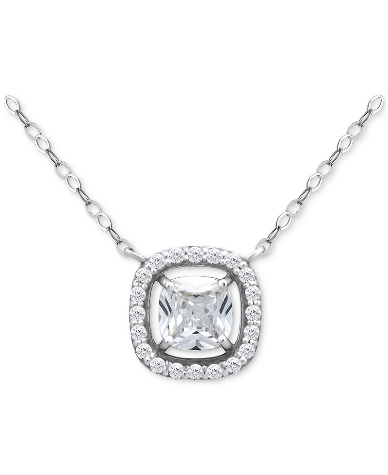 Giani Bernini Cushion Cut Necklace (1-5/8 ct. t.w.) in Sterling Silver, Macy's Exclusive