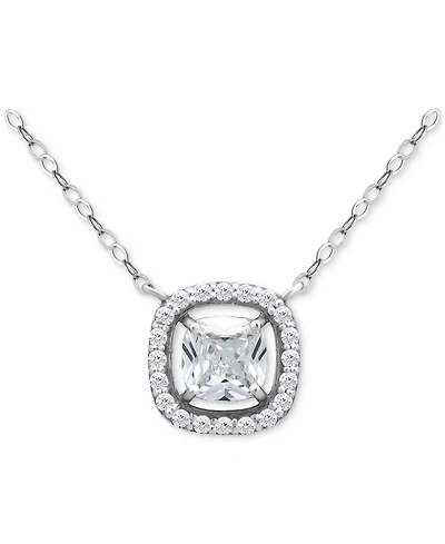 Giani Bernini Cushion Cut Necklace (1-5/8 ct. t.w.) in Sterling Silver, Macy's Exclusive