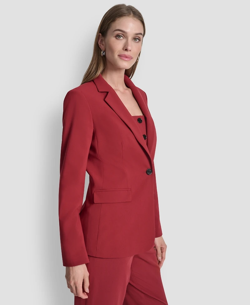 Dkny Petite One-Button Long Sleeve Jacket