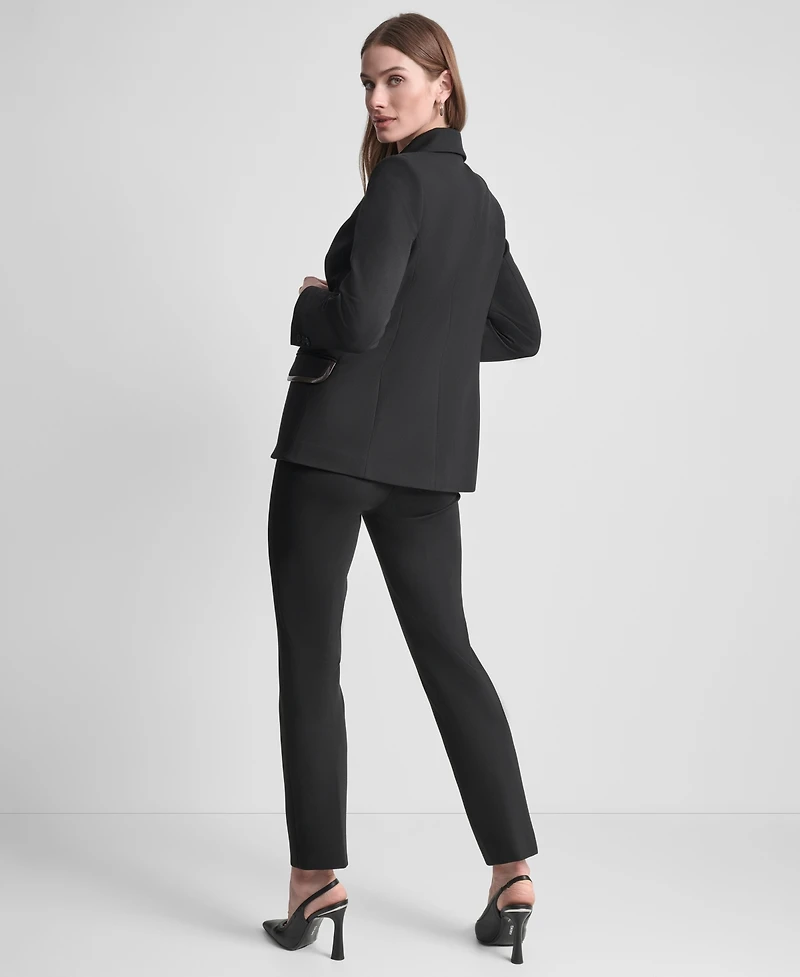 Dkny Petite 2-Button Notch Collar Ponte Jacket
