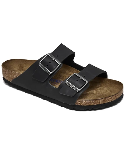 Birkenstock Men's Arizona Essentials Oiled Leather Two-Strap Sandals from Finish Line