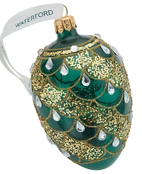 Waterford Holiday Heirlooms Green and Gold Oval Ornament