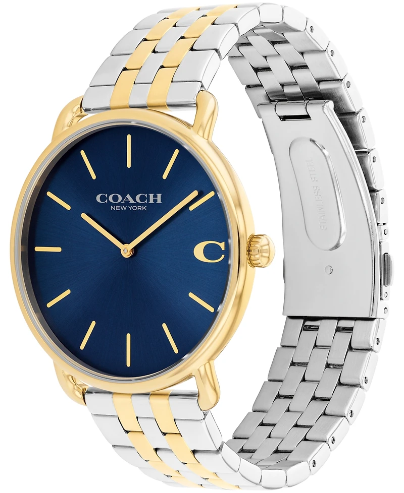 Coach Men's Elliot Two Tone Stainless Steel Bracelet Watch, 43mm