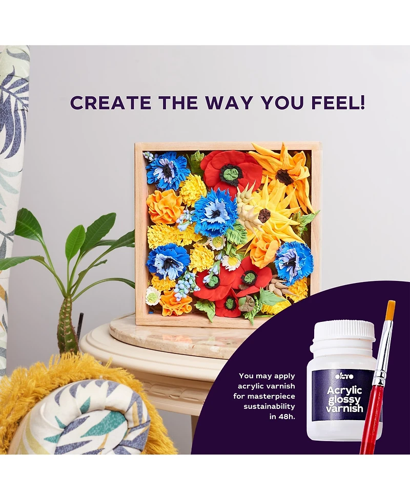 Okto Sensory Art 3D Woodcraft “Freedom” – Flowers Craft Kit