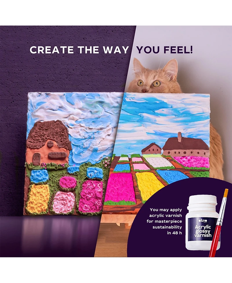 Okto Sensory Art 3D Painting “Flower Beds in Holland” – 11.8” x 15.7” Canvas Kit