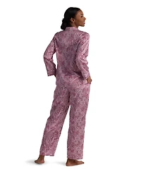 Miss Elaine Women's 2-Piece Paisley Printed Top and Pants Pajama Set