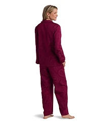 Miss Elaine Women's 2-Piece Notch Collar Top and Pull-On Pants Pajama Set