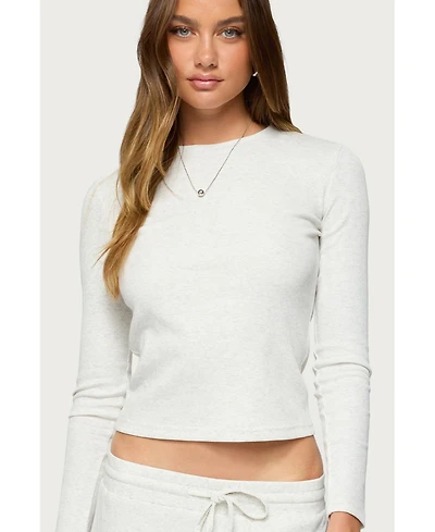Edikted Women's Cicilia Long Sleeve Ribbed T Shirt