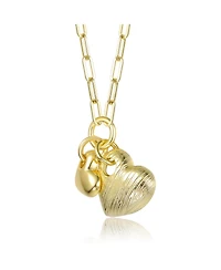 GiGiGirl 14K Gold Plated with Link Chain Hearts Necklace