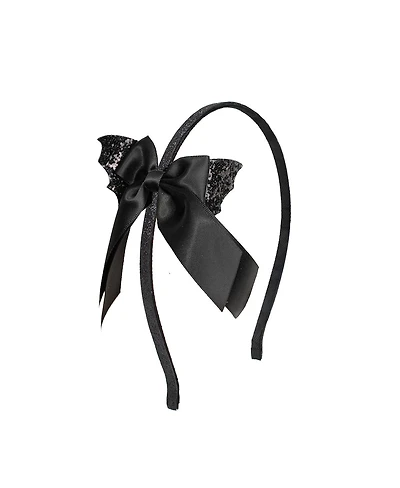 Sweet Wink Child Girl's Glitter Bat Halloween Coquette Bow Headband