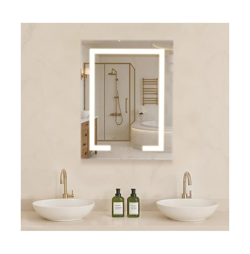 Slickblue Lighted Medicine Cabinet with 2-Side Mirrors for Recessed Wall Mount
